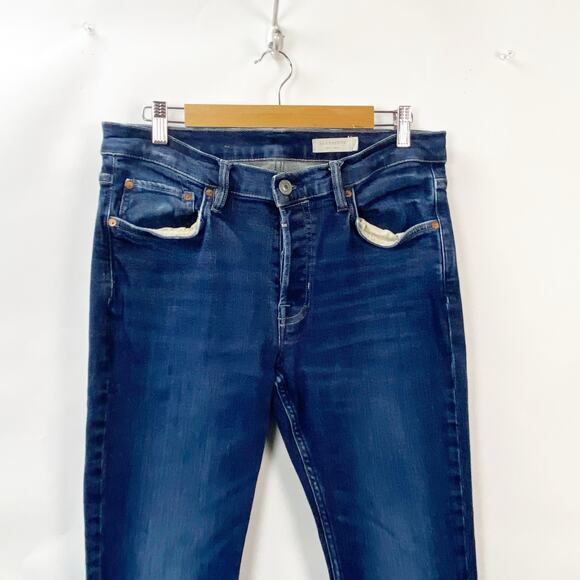 AllSaints Rex I Slim Straight Button Fly Dark Wash Men’s Jeans W32 - Picture 3 of 9